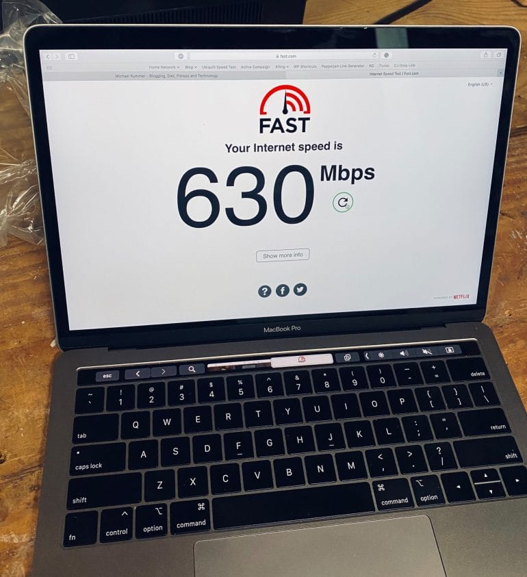 Speed test on MacBook Pro