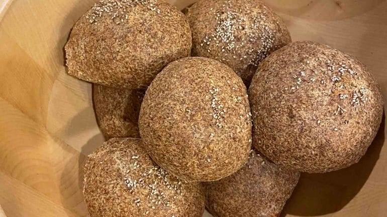 keto bread rolls top