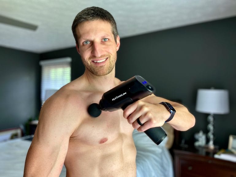 ExoGun used to treat shoulder muscles