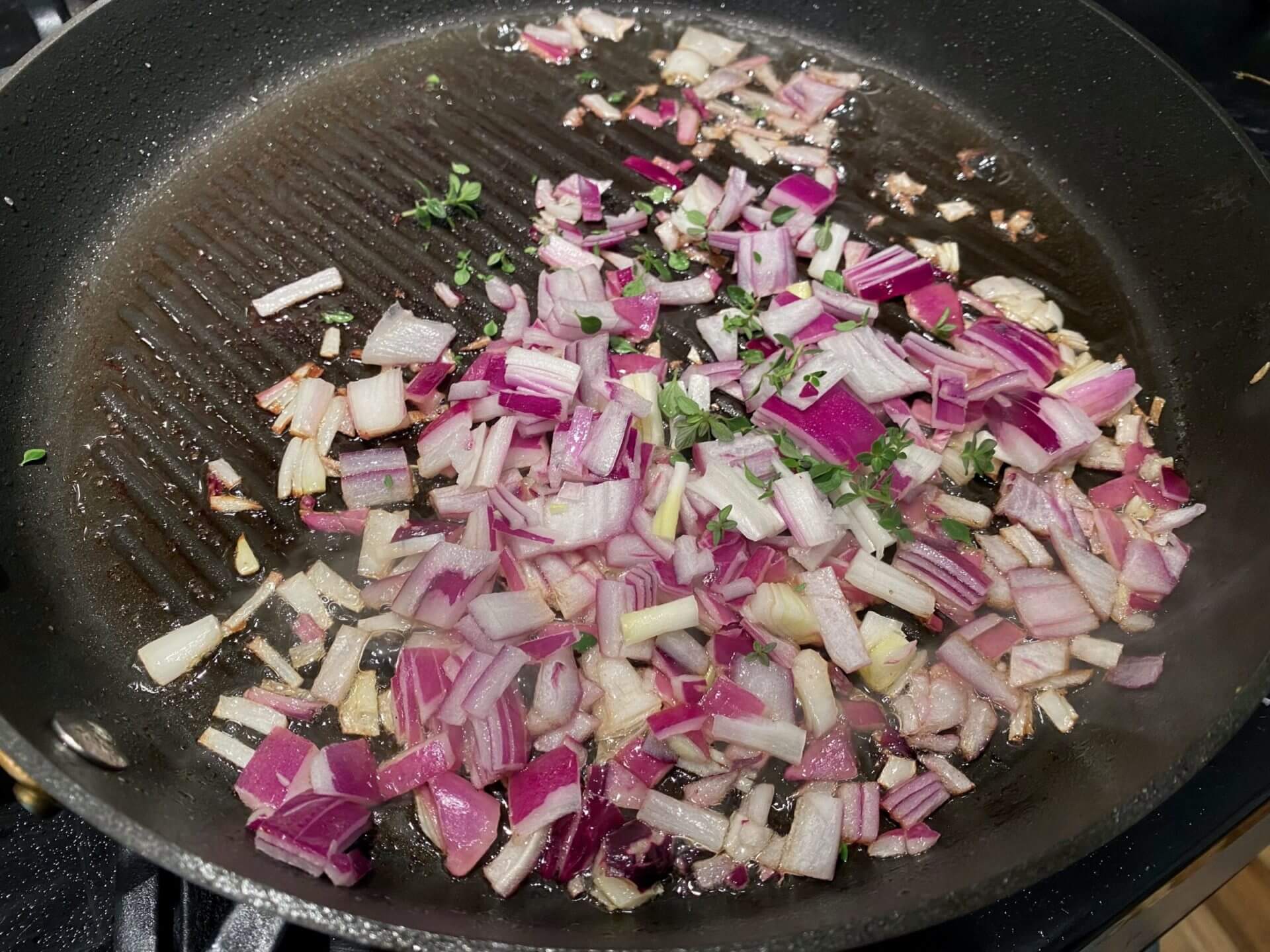 Onions in pan