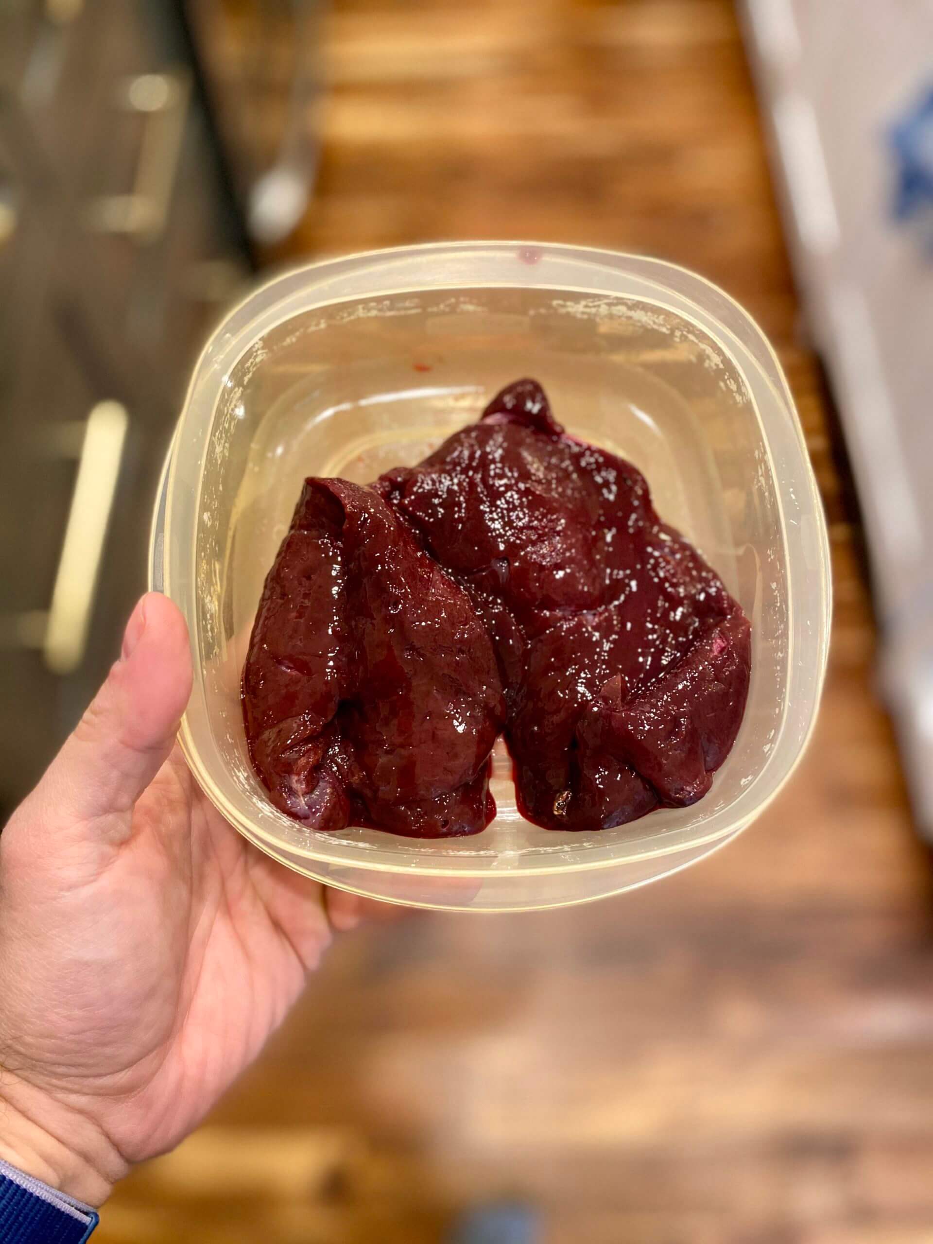 Raw pastured beef liver