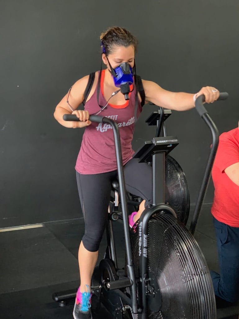 My wife Kathy performing an RER analysis