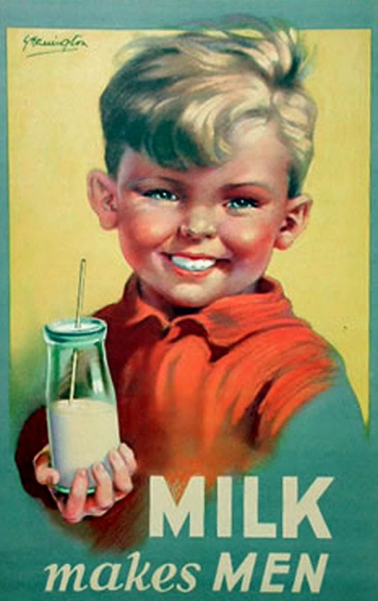 Vintage ad for cow milk.