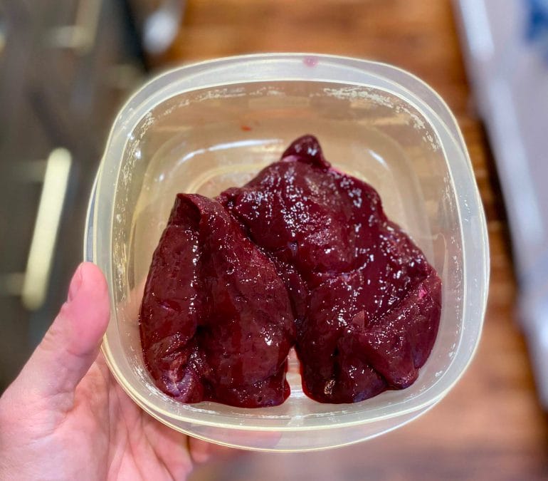 Raw pastured beef liver