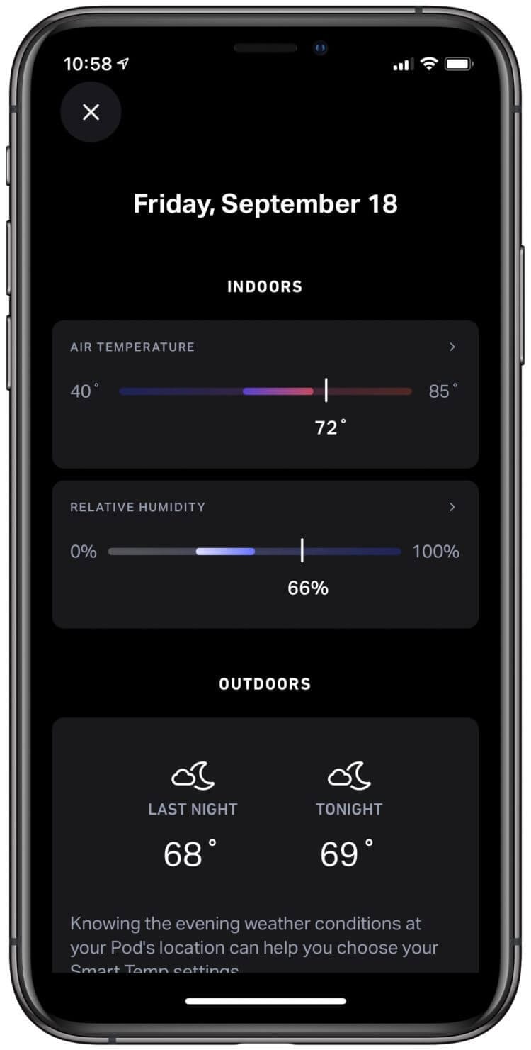 Eight Sleep - Ambient Temperature