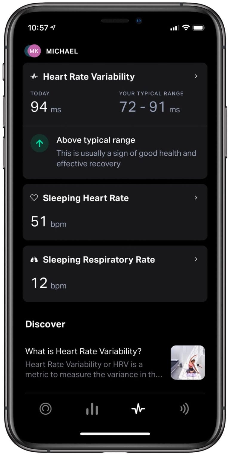 Eight Sleep - HRV and HR