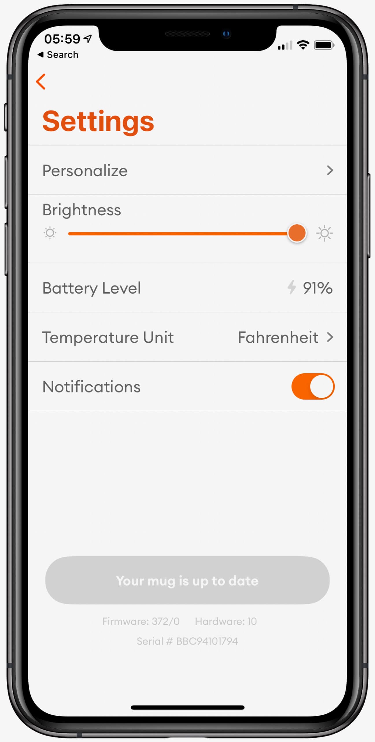 Ember App - Settings