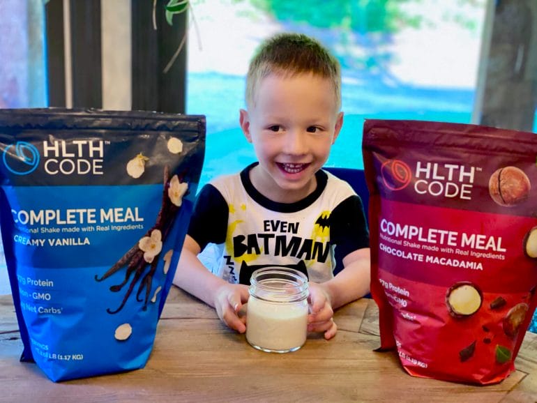 Lucas enjoying HLTH meal replacement