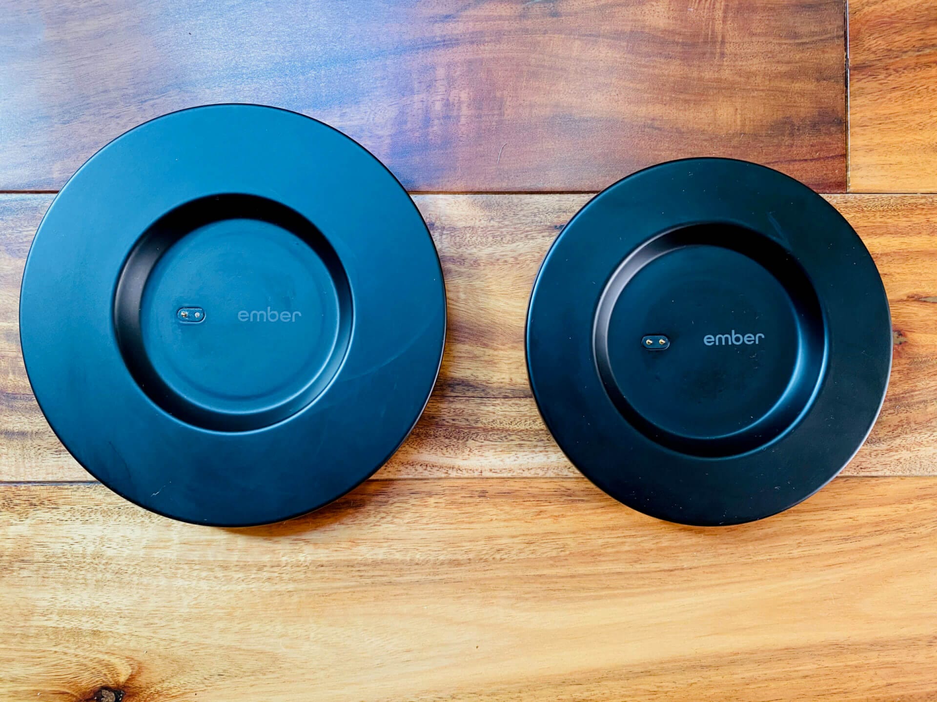 Size difference of the first- and second-generation charging coasters