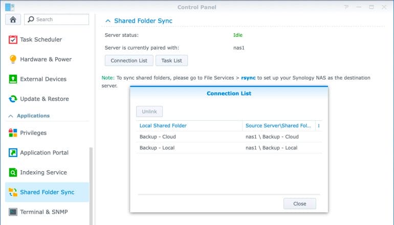 Synology DS1520+ - Shared Folder Sync