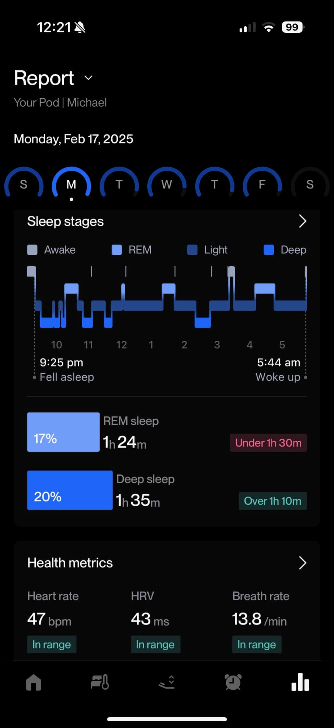 Eight Sleep gives you daily insights into your sleep quality