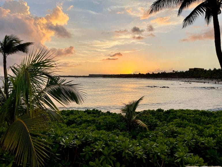 Sunset over Playa del Carmen in Cancun