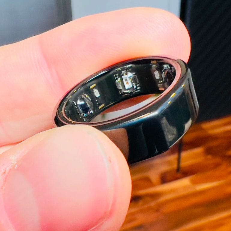 The inside of the Oura Ring is packed with high-tech sensors