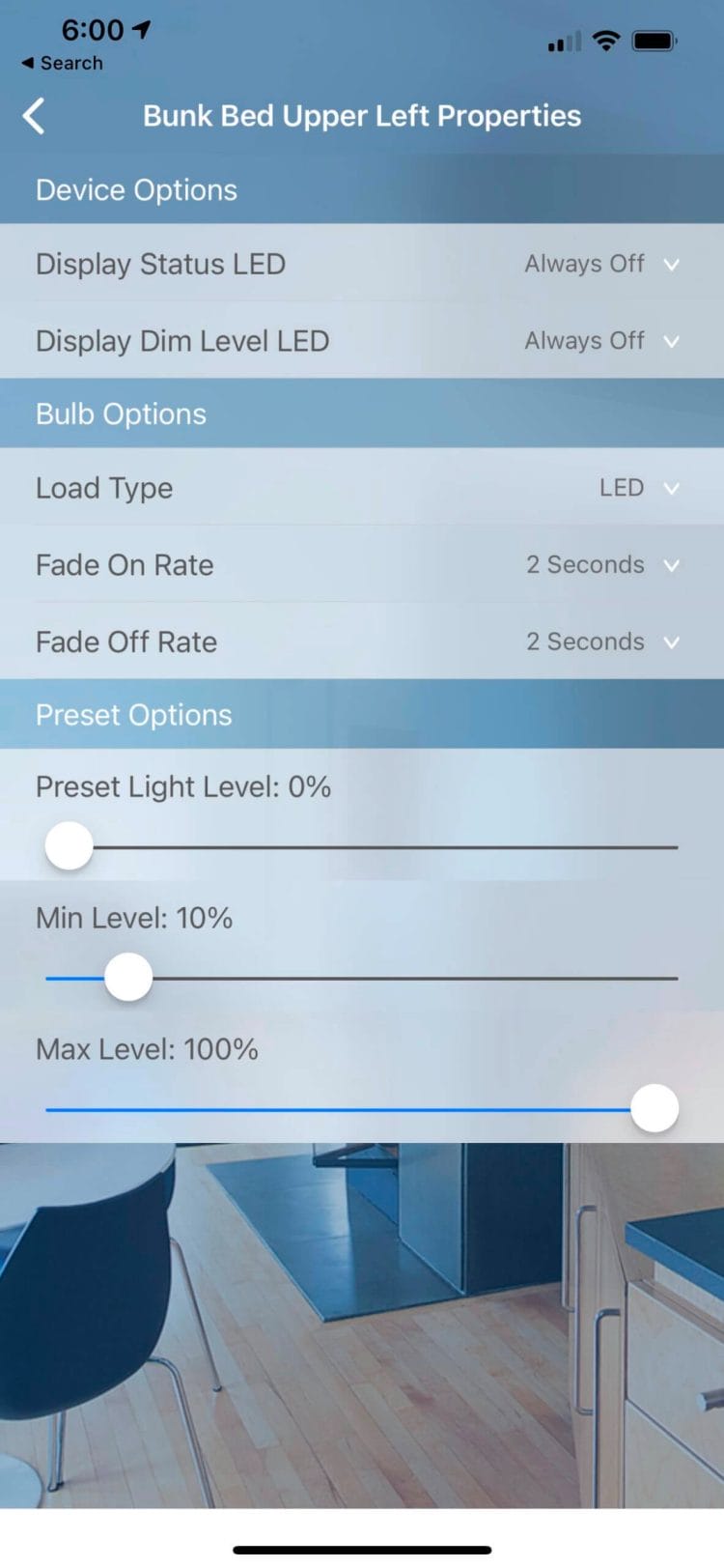 Leviton App - Turn off status LEDs