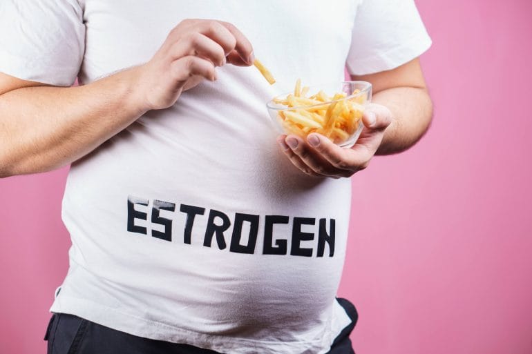 Photo of an estrogen-induced pot belly