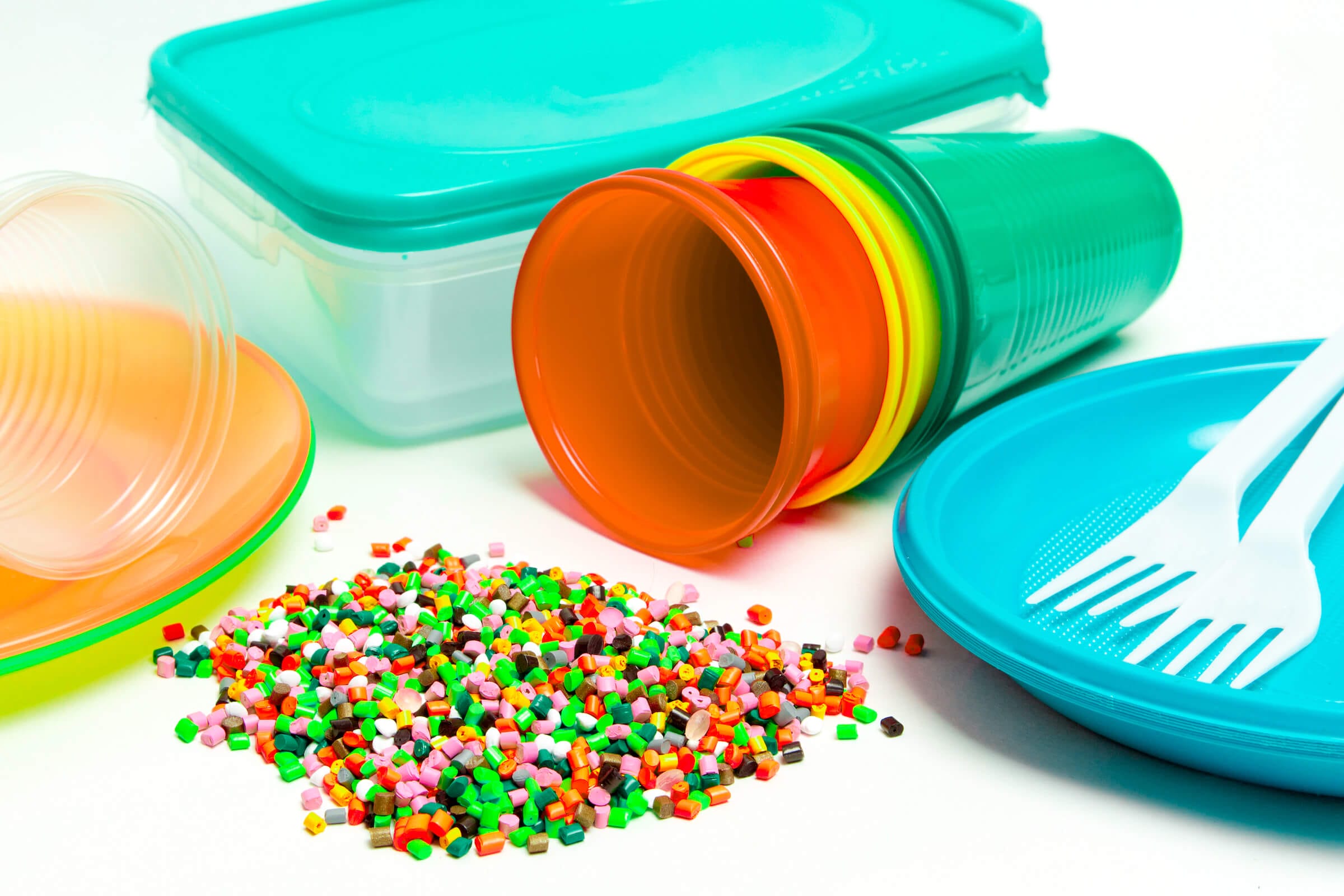A photo of plastic products that contain toxic chemicals.