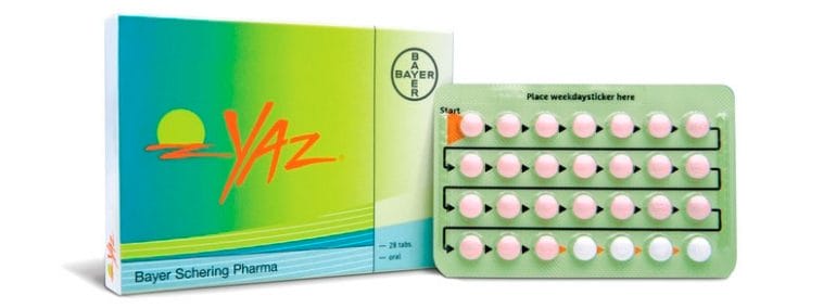 A box of YAZ birth control.