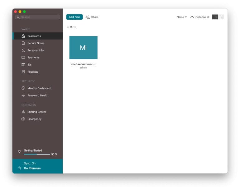 The Dashlane password manager.