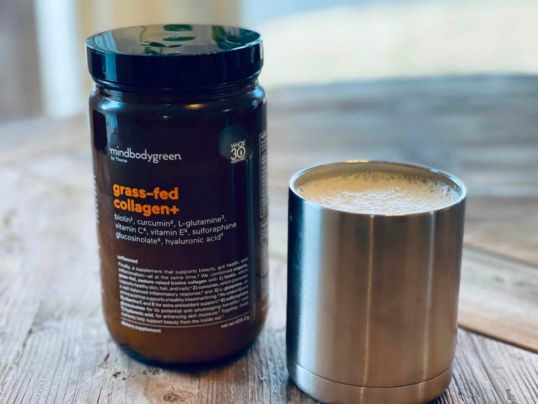 When mixed with collagen powder, MUD\WTR tastes like a latte.