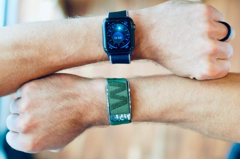 My Apple Watch and WHOOP strap side by side
