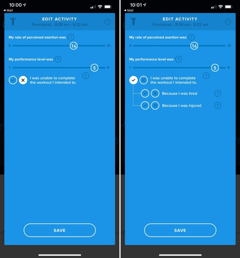 WHOOP can fine-tune future recommendations based on the feedback you provide