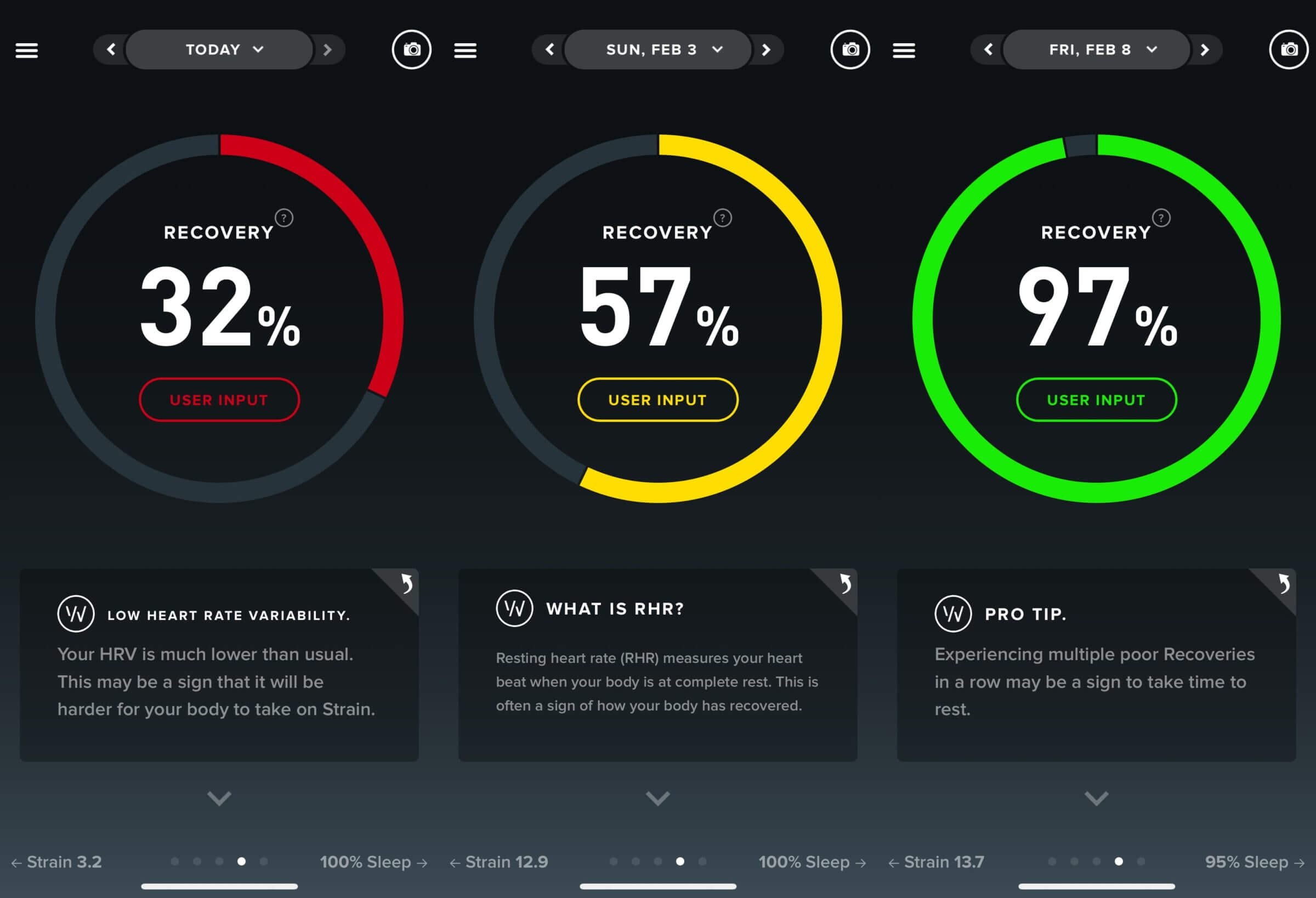 WHOOP recovery score