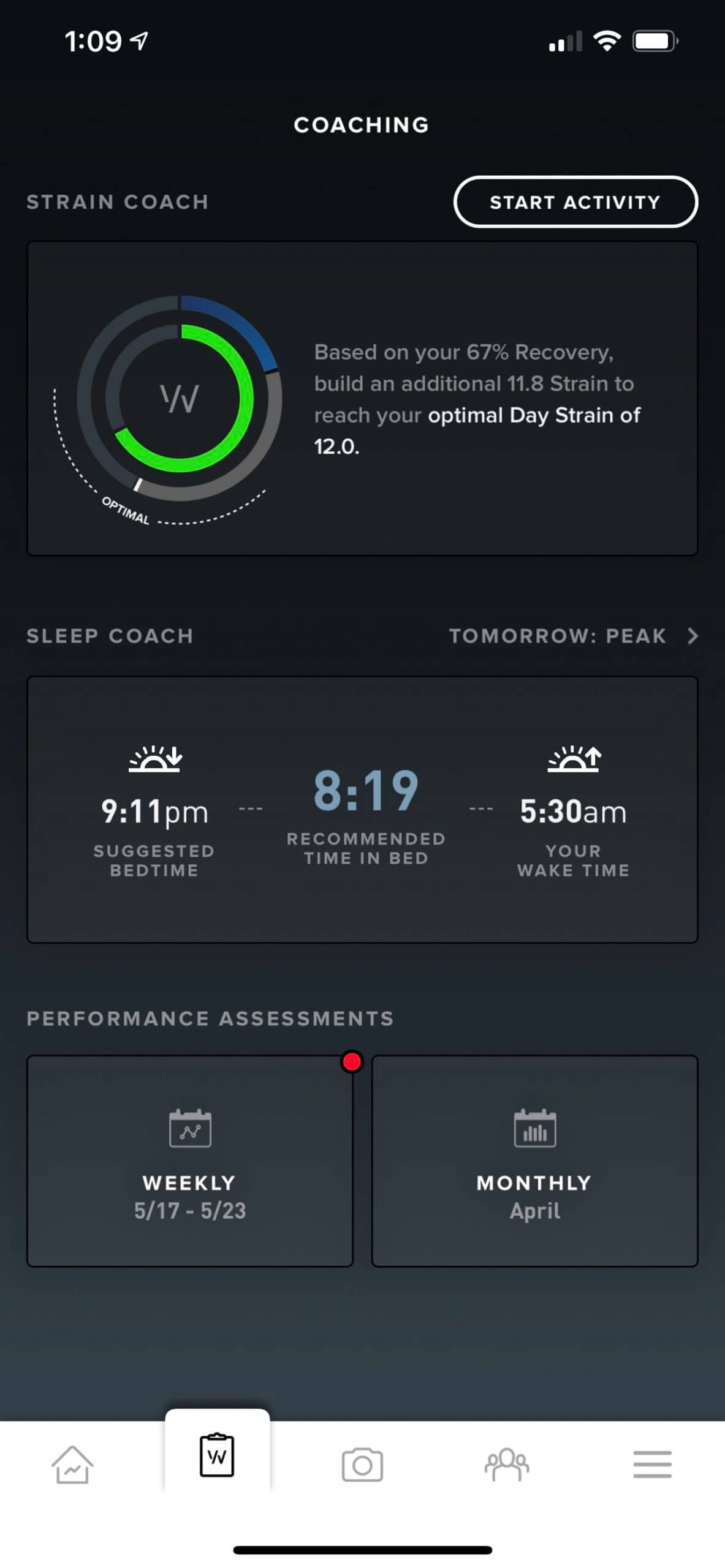 WHOOP’s strain coach can guide you based on your recovery and sleep scores.
