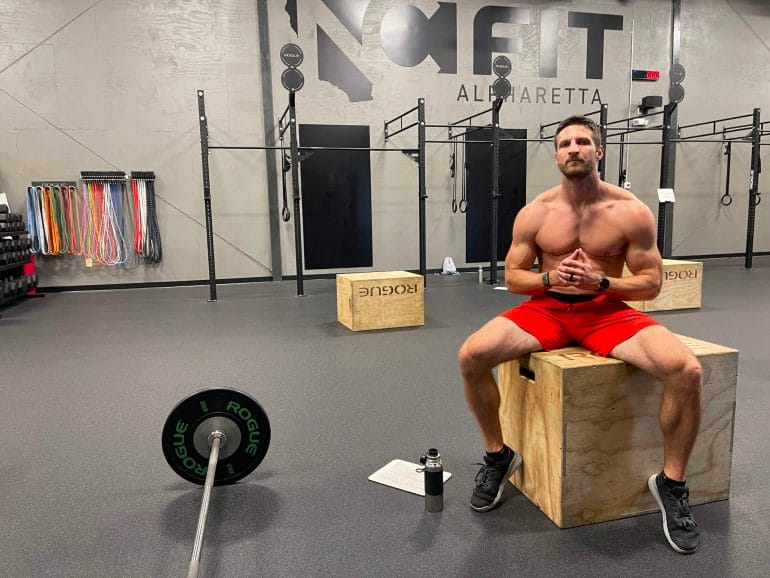 Photo of Michael in the gym.