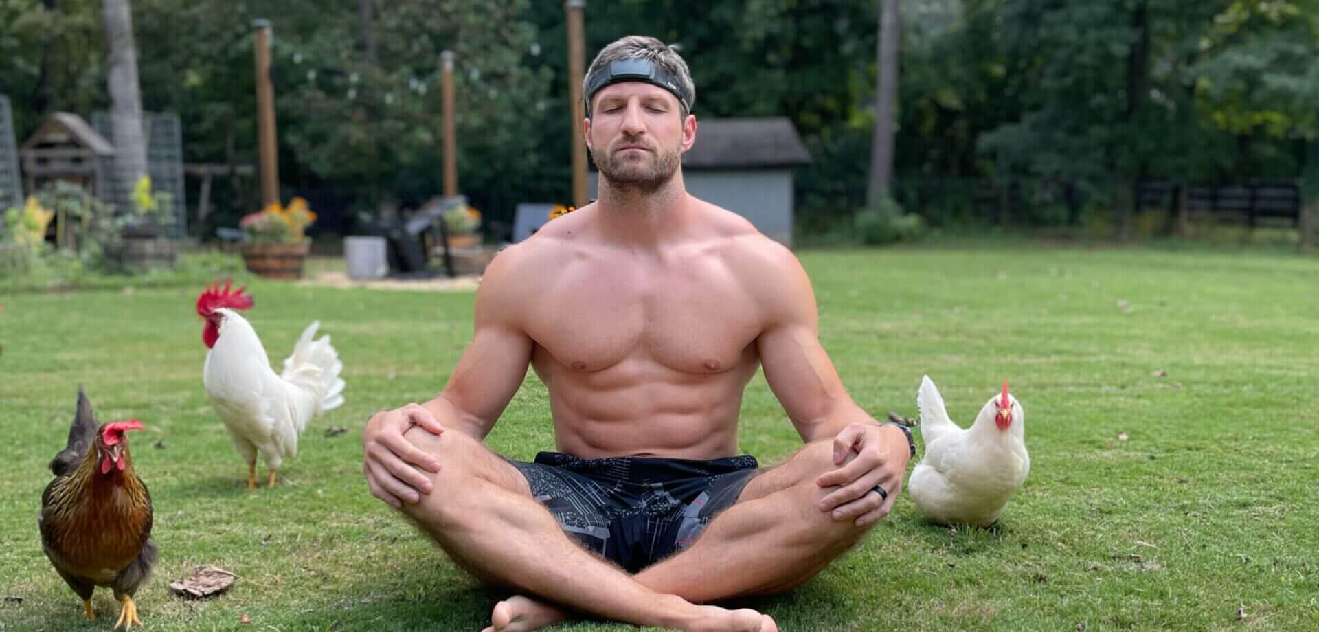 Meditating with the Muse S headband.