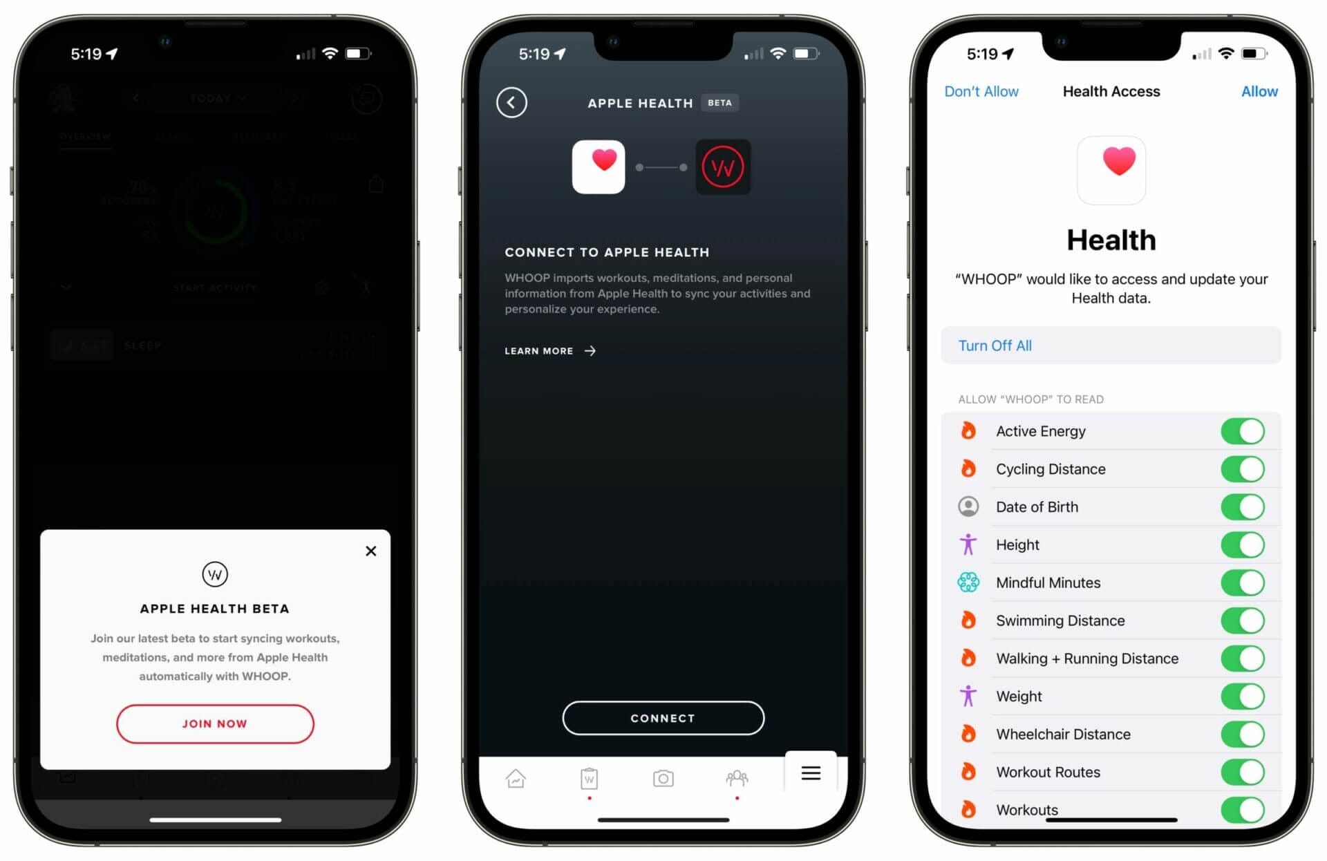 WHOOP's Apple Health Integration