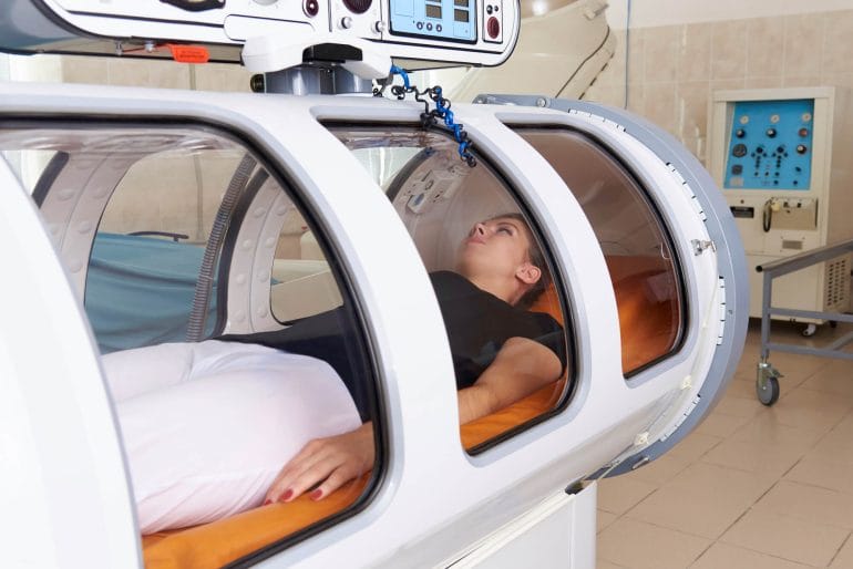 A hyperbaric oxygen chamber is also a form of oxygen therapy.