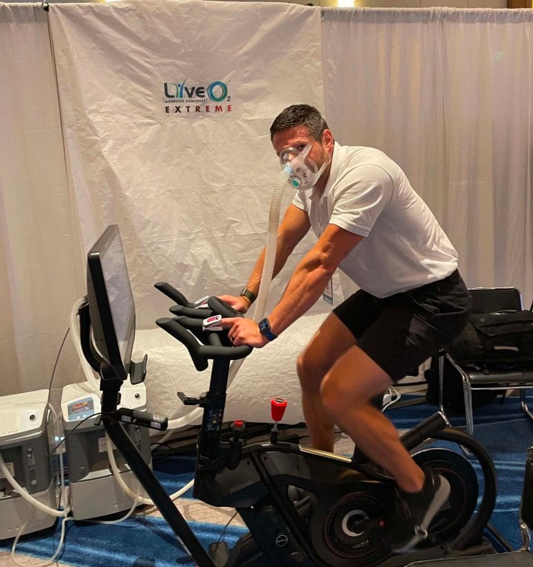 My very first ride on LiveO2 Extreme, at a biohacking conference in Orlando.
