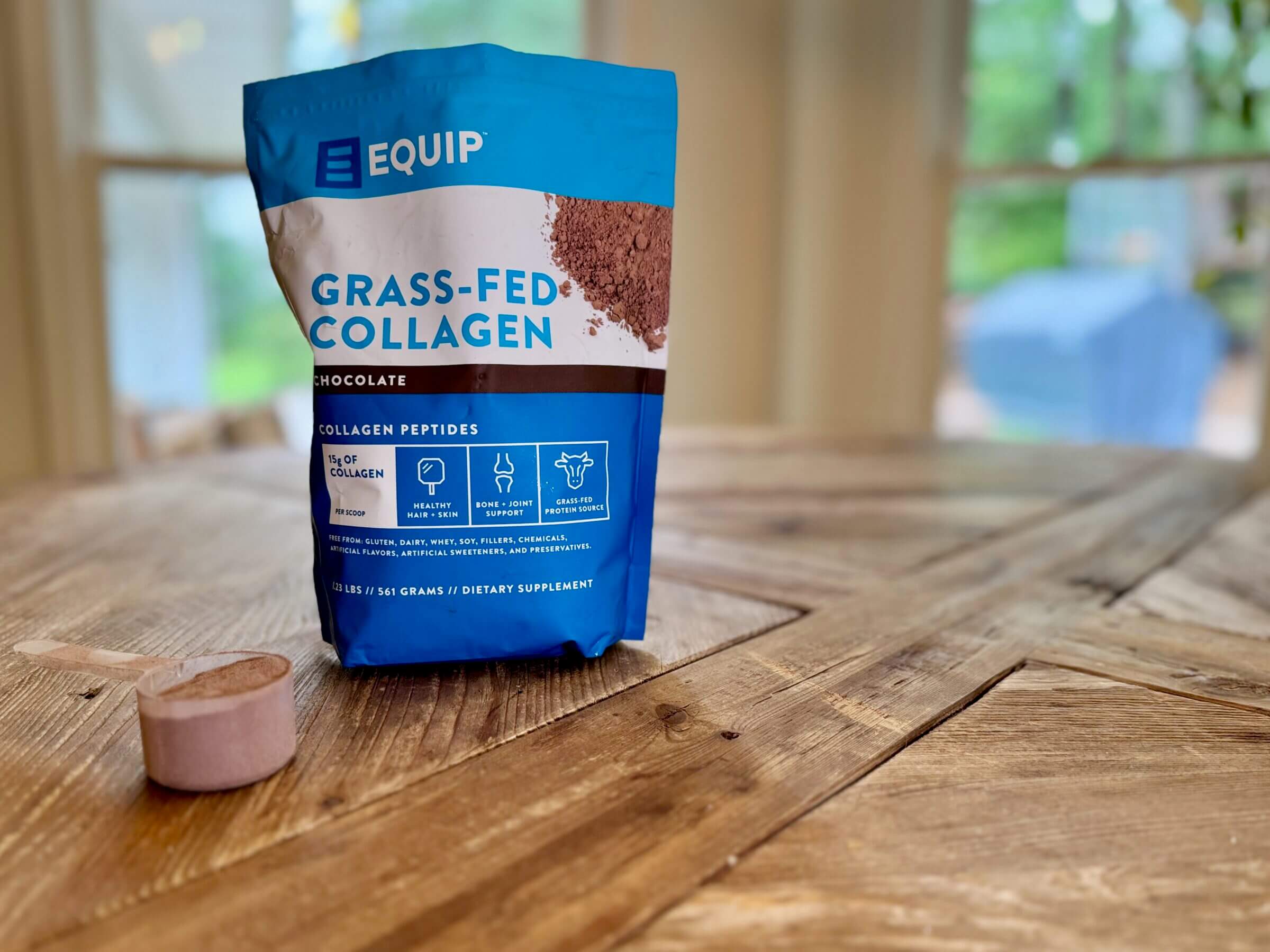 The kids and I love the chocolate-flavored version of Equip Grass-Fed Collagen.