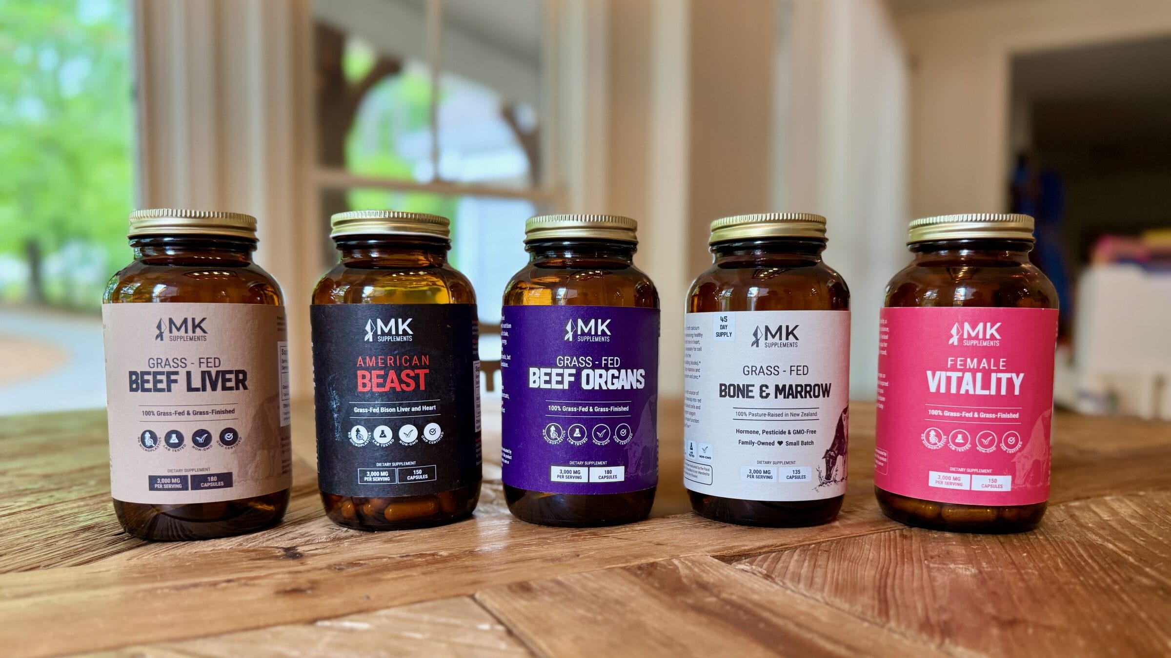 MK Supplements Grass-Fed Beef Organ Supplements.