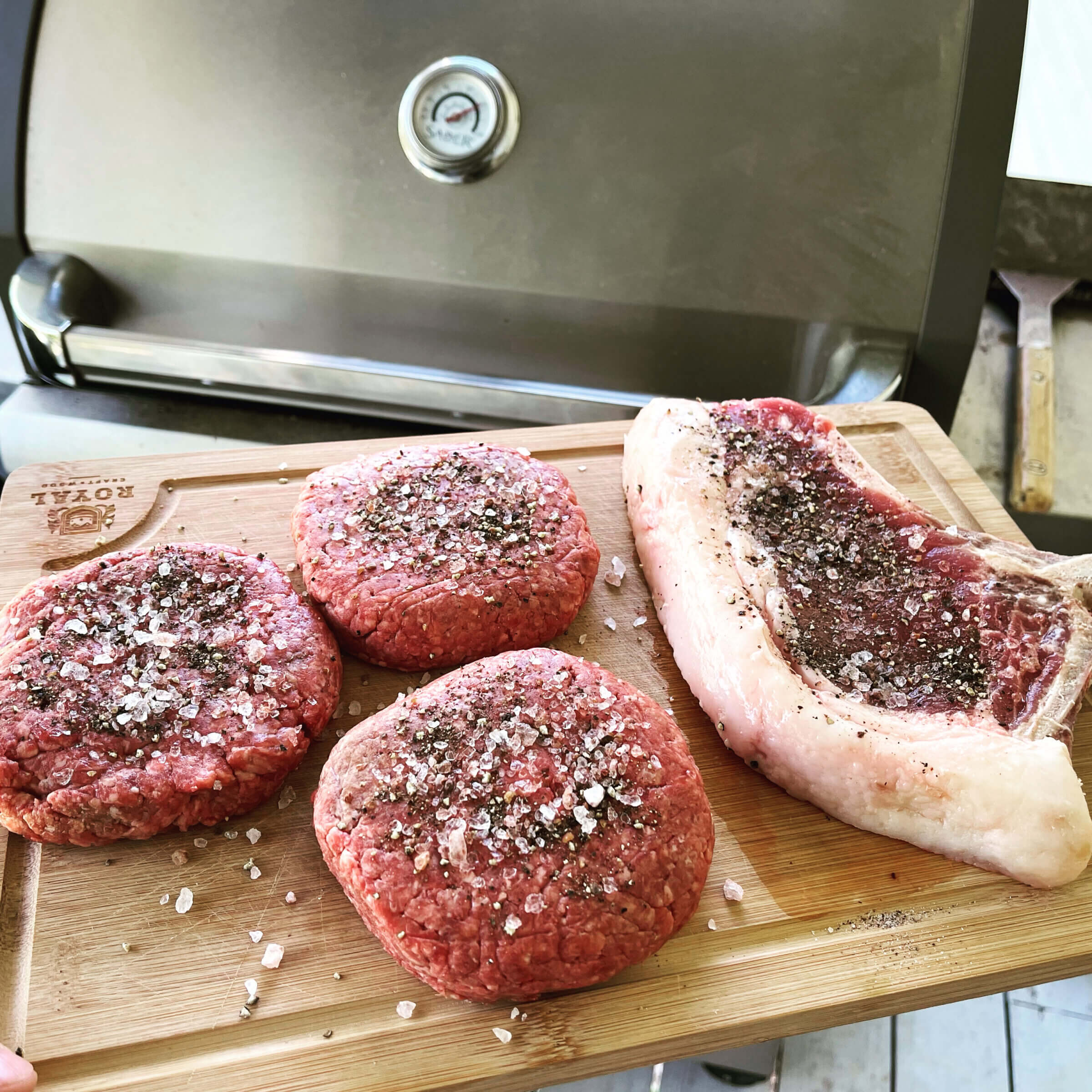 One of my favorite meals is grass-fed burger patties with a side of steak.