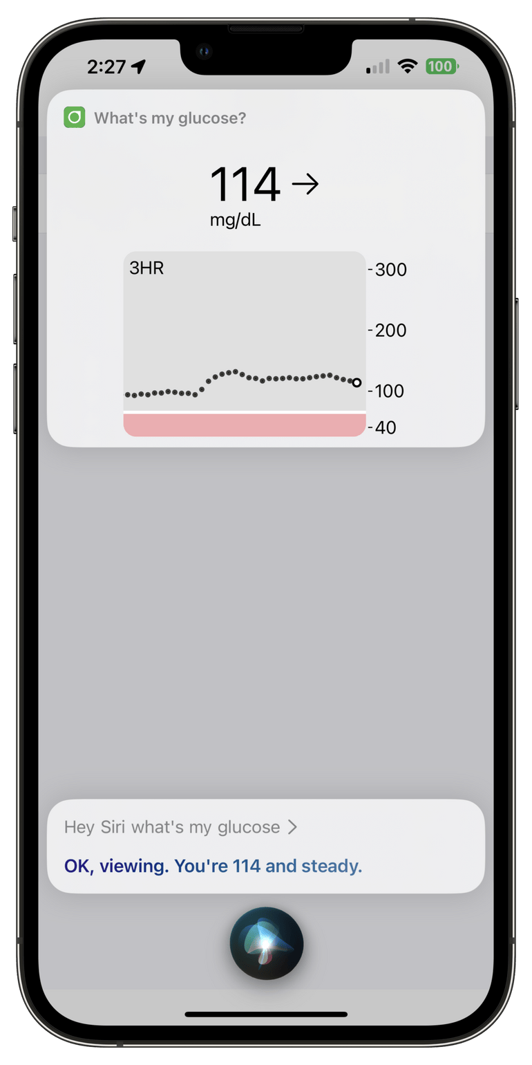 One of the few good features of the Dexcom app is its integration with Apple Health and Siri.