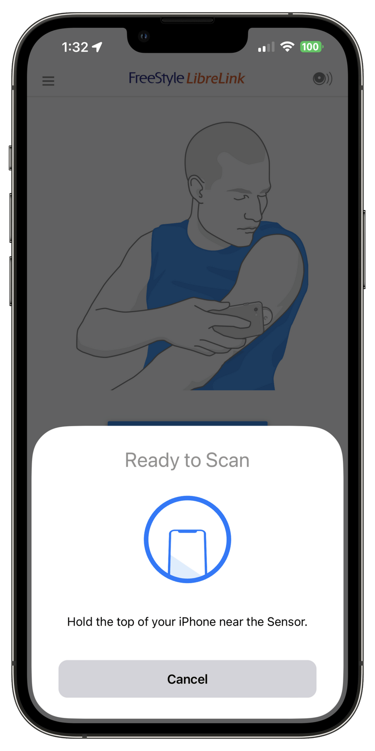 Scanning your FreeStyle Libre sensor requires the FreeStyle app.