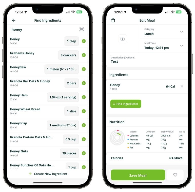The built-in food database makes it easy to keep tabs on your macros and calorie intake.