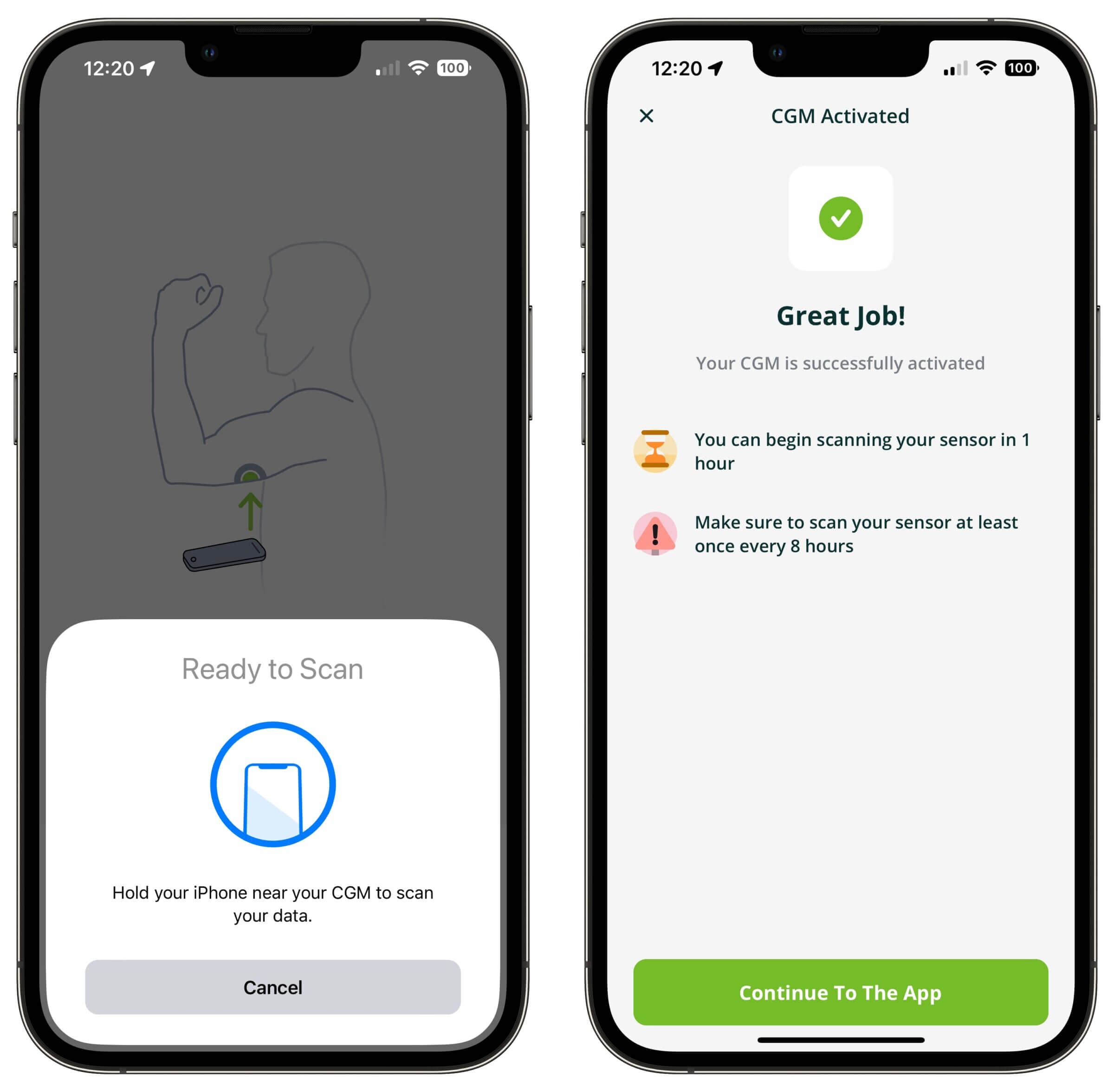 You can connect and scan your FreeStyle Libre sensor directly from within the NutriSense app.