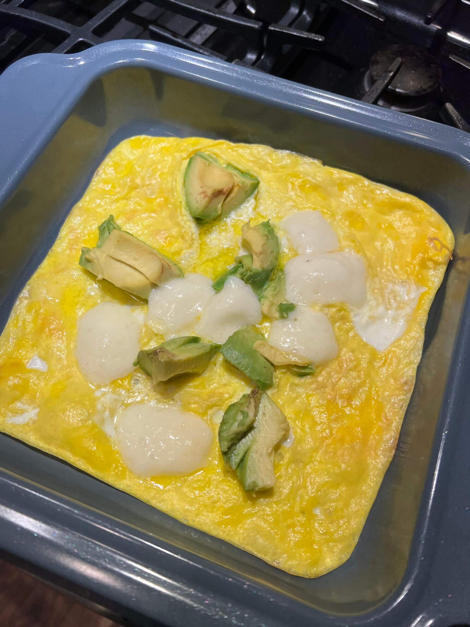 Omelet prep in the Brava oven.