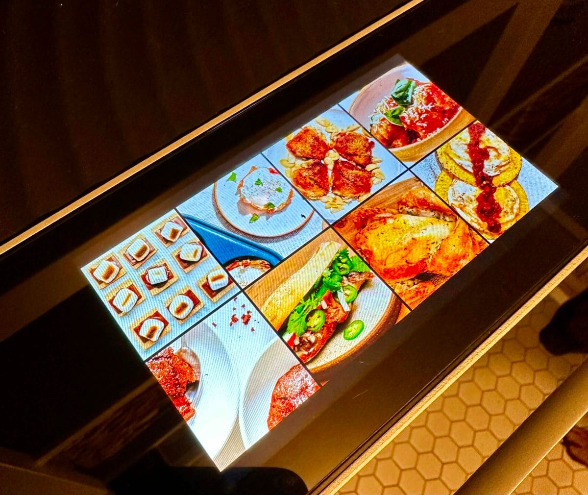 The Brava oven touchscreen.