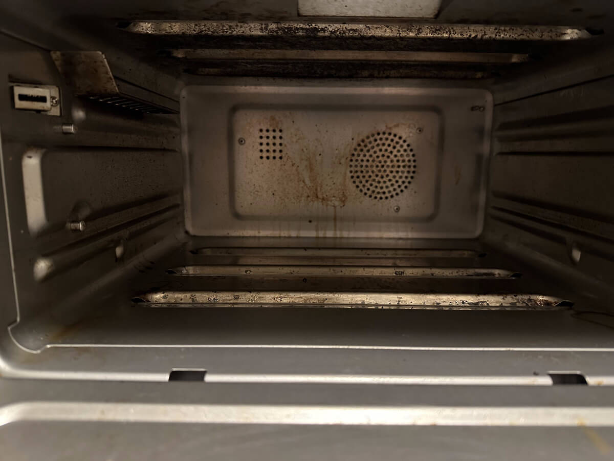 The inside of our Brava oven after two months of use.