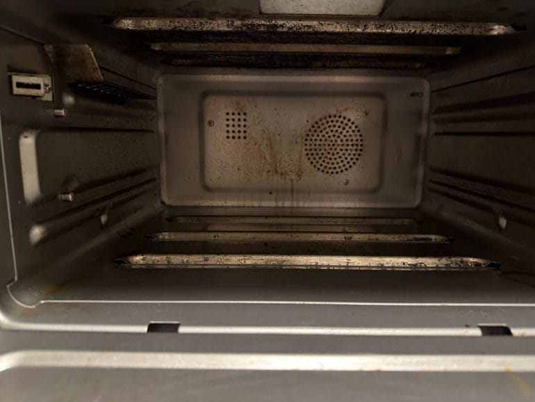 The inside of our Brava oven after two months of use.