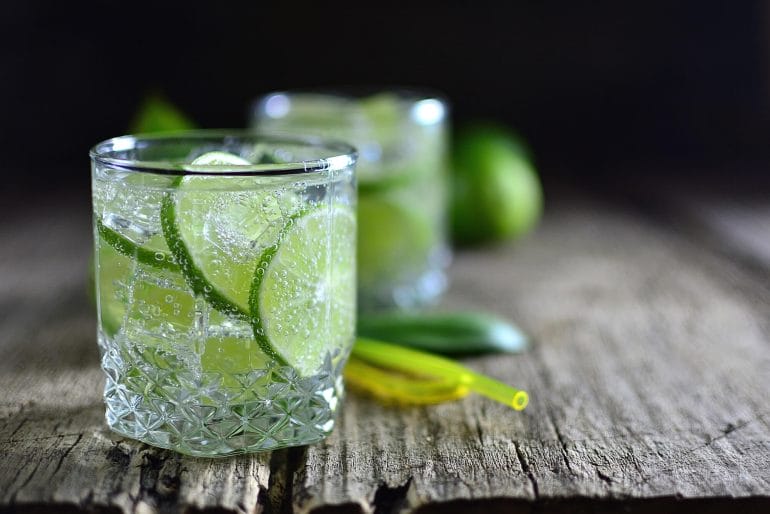 Sparkling water with a few slices of lime can help curb hunger.