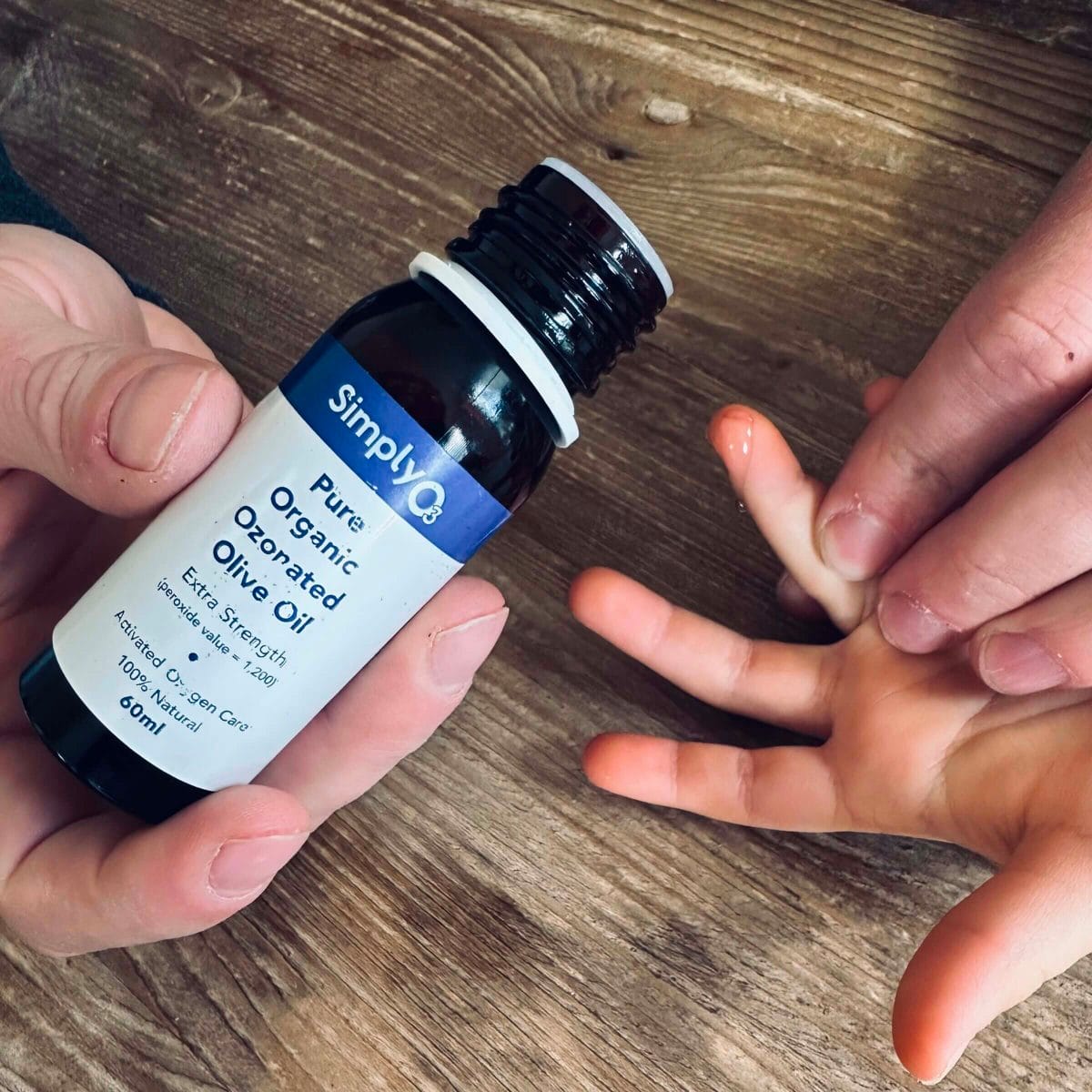 We use ozone oil to treat minor cuts and scrapes