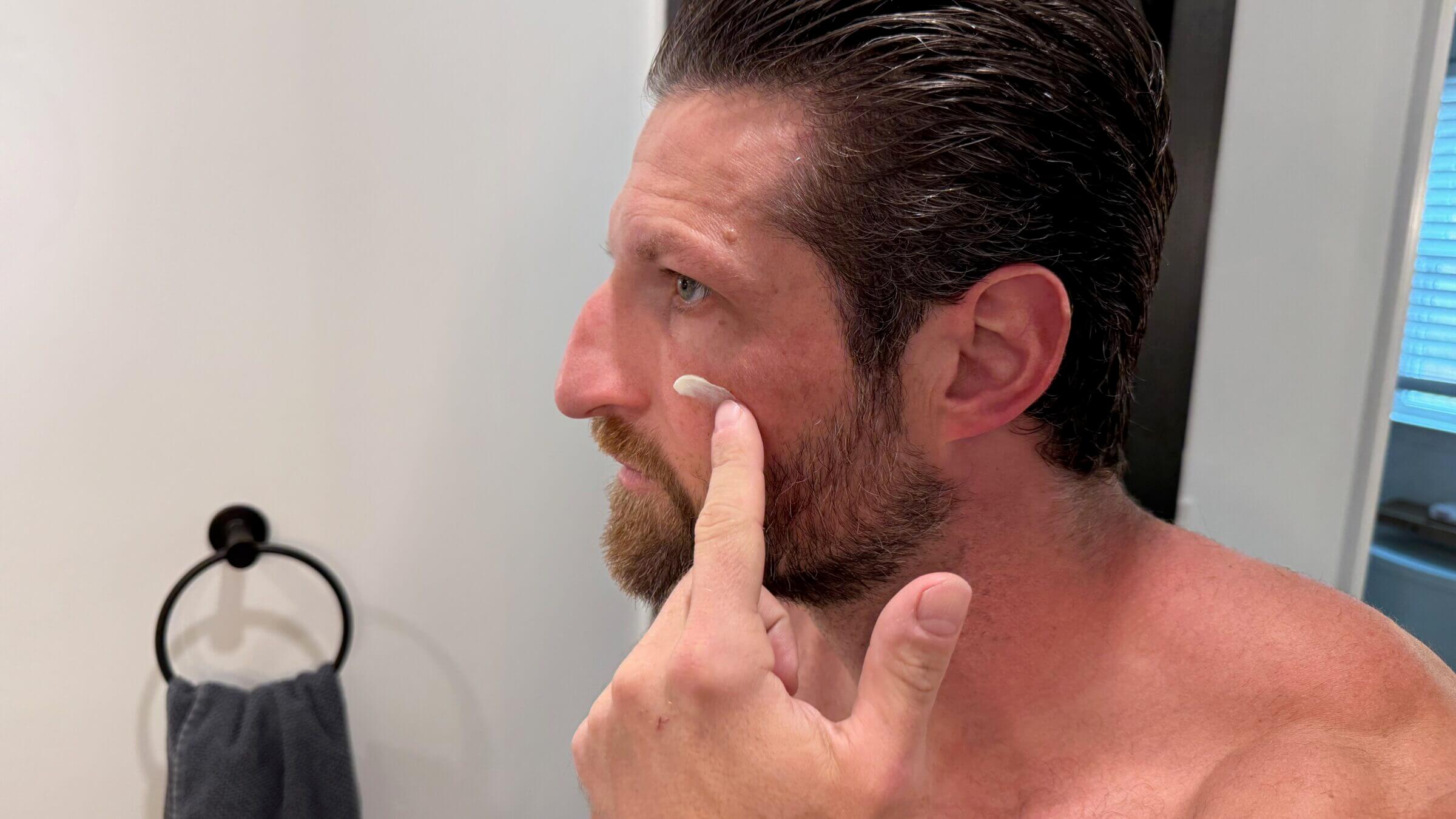 OS-01 is creamy, but easily absorbs into the skin.