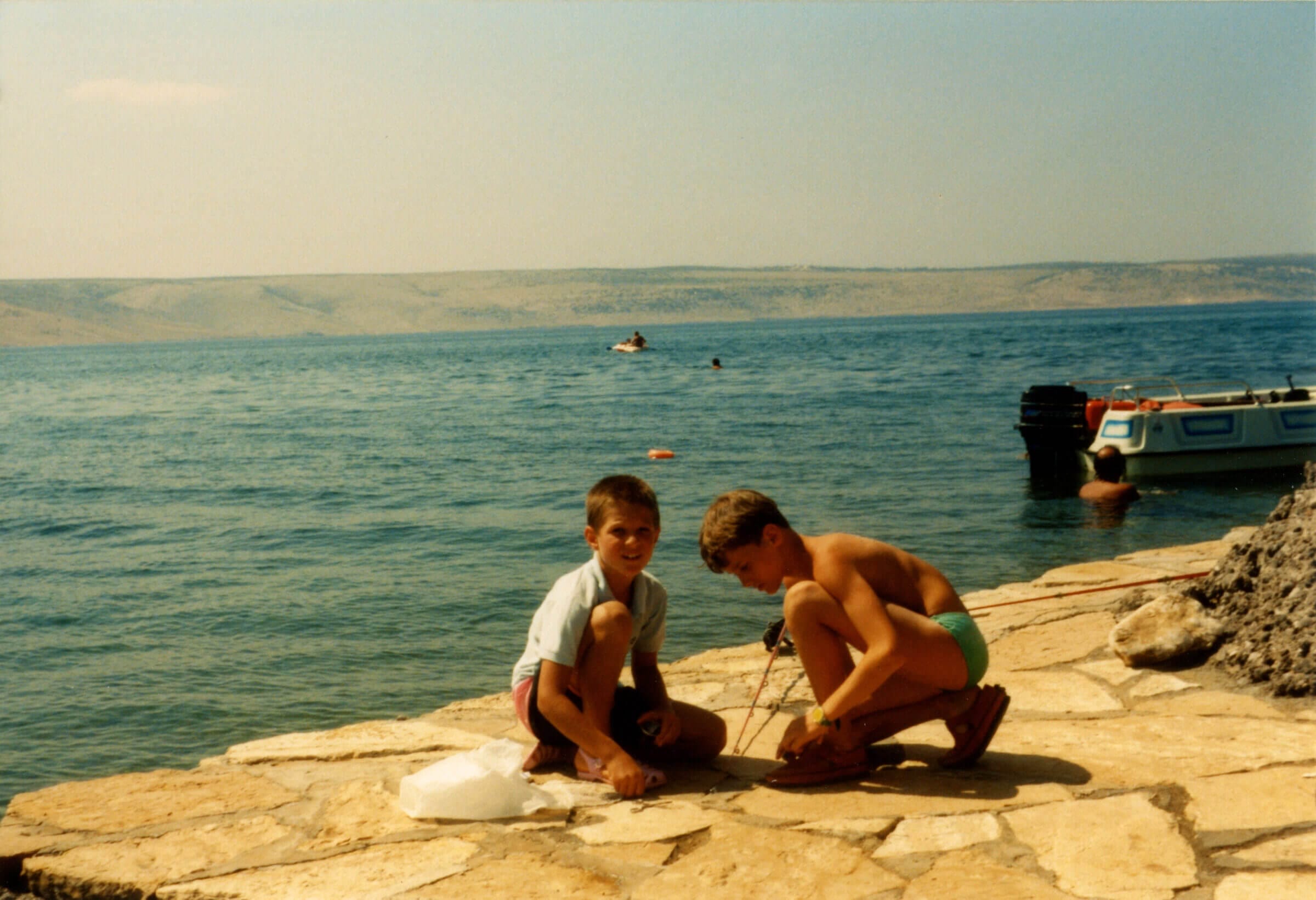 During our summer vacation in Croatia, I must have been the only kid wearing a shirt on the beach.
