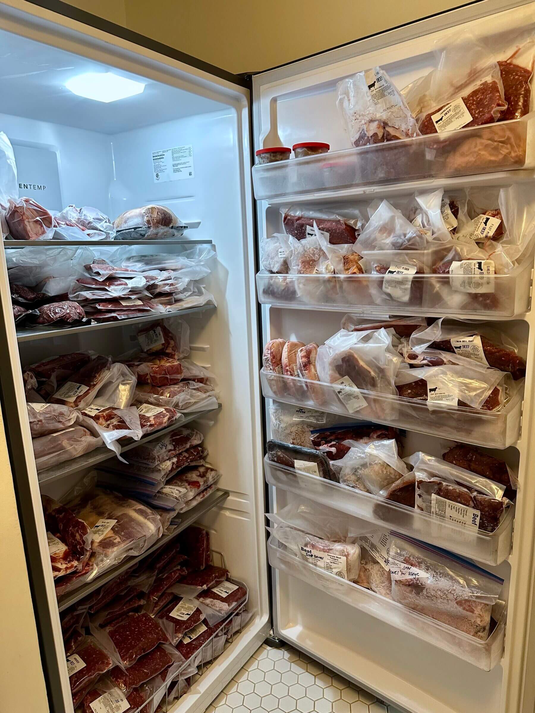 Our freezer is stocked with grass-fed beef, which is a rich source of micronutrients and fatty acids that helps protect our skin.