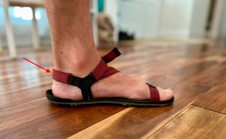 The heel strap is important when wearing sandals
