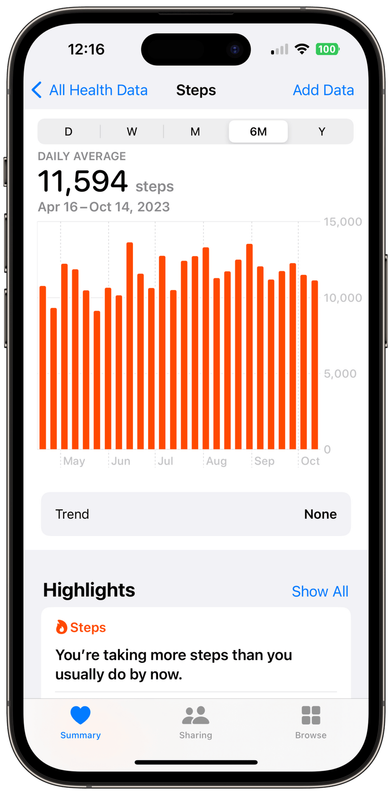 Apple Watch step tracking